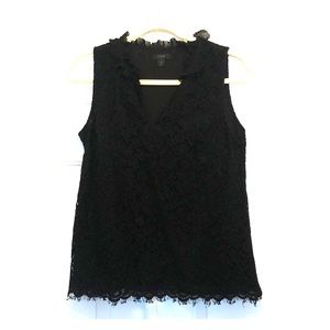 EUC J.Crew Ruffle Neck Lace Top 👚